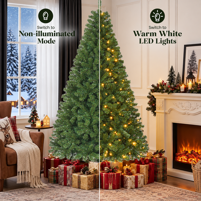 Pre-Lit Artificial Christmas Tree with Warm White Lights, 6 FT & 7.5 FT