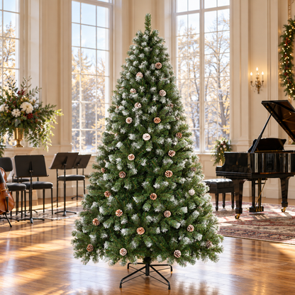 Pre-Lit Artificial Christmas Tree with Warm White Lights, 6 FT & 7.5 FT