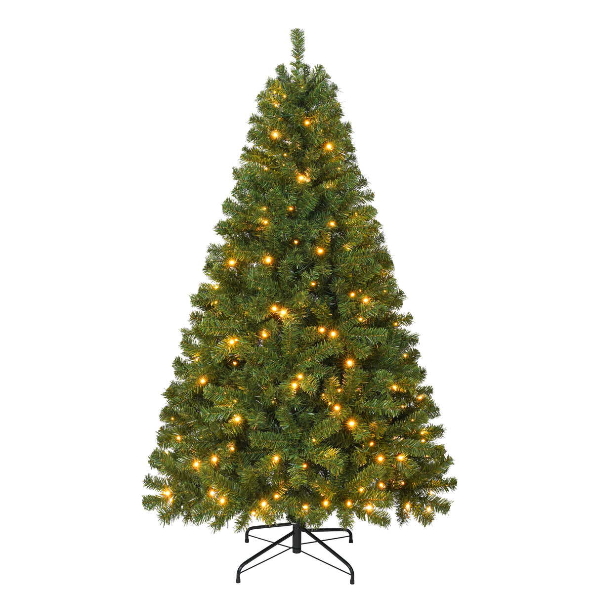 Pre-Lit Artificial Christmas Tree with Warm White Lights, 6 FT & 7.5 FT