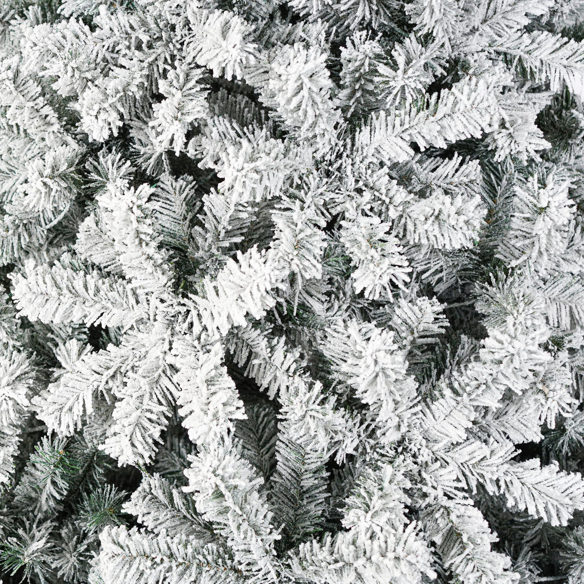 Pre-Lit Flocked Artificial Christmas Tree with Warm White Lights, 4.5 FT–9 FT