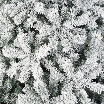 Pre-Lit Flocked Artificial Christmas Tree with Warm White Lights, 4.5 FT–9 FT